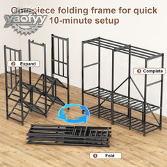 59″ Heavy Duty Closet Organizer Portable Wardrobe Clothes Shoe Clothes Racks