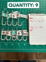 9-PACK LOT National Hardware 3/16″ x 2-1/2″ J Bolt 40lb Load N232-876 N232-868