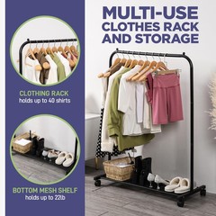 Alloy Steel Clothes Rack – Pack of 1 Versatile, Ample Storage Space, Simple A…
