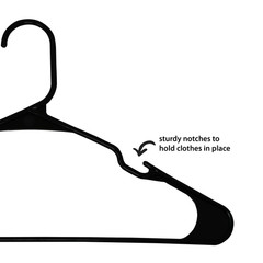 Plastic Clothes Hangers – 50 Pack, Lightweight & Durable – Everyday Use – Black