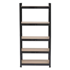 US 59in 5-Tiers Heavy Duty Metal Shelving Rack Unit Garage Storage Shelf Black