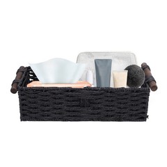Handwoven Paper Rope Storage Basket For Bathroom Decor Premium AP9