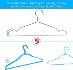 10 Pack Wire Coat Hangers – Strong, Heavy Duty, 16.5 In Ultra Thin, Space Saving