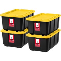 IRIS 4-Pack 27 Gallon Storage Bins with Lids || Heavy Duty Plastic Tote Cont…
