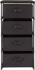 4-Tier Fabric Dresser for Closet – 16.5 X 13 X 33 In, Black – Storage Cabinet wi