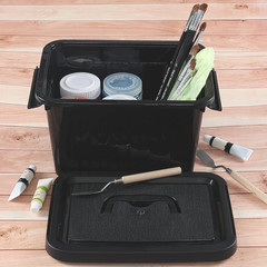 6-Pack Black 6 Quart Plastic Storage Bins with Latching Handles