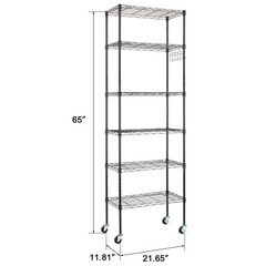 6-Tier Wire Shelving Adjustable Shelf Unit Metal Storage Garage Organization