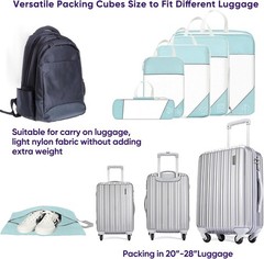 Compression Packing Cubes for Suitcases 6 Set Travel Luggage Organizer Packin…