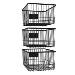 Oceanstar WBH1903 6.1×9.1×12.1 in Metal Wire Organizer Bin Basket with Card Hold