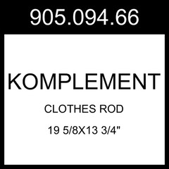 IKEA KOMPLEMENT Clothes Rod Dark Gray 19 5/8×13 3/4″ 905.094.66