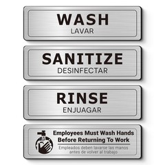 Wash Rinse Sanitize Sink Labels, Bilingual English Spanish 3 Compartment Sink…