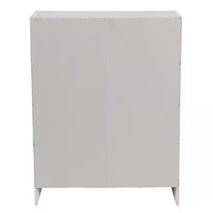 32 In. H X 24 In. W X 12 In. D White Wood Look 2-Door Stackable Storage Organize