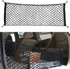Car Rear Cargo Net, Universal Adjustable Elastic Trunk Cargo Storage Organizer N