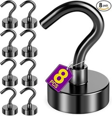 8 Pack Magnetic Hooks 30LB Heavy Duty Neodymium for Cruise Cabin Kitchen Office