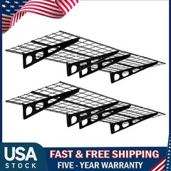 2pcs 2 x 6FT Garage Wall Shelving Wall Mounted Heavy Duty Shelving Easy Assembly