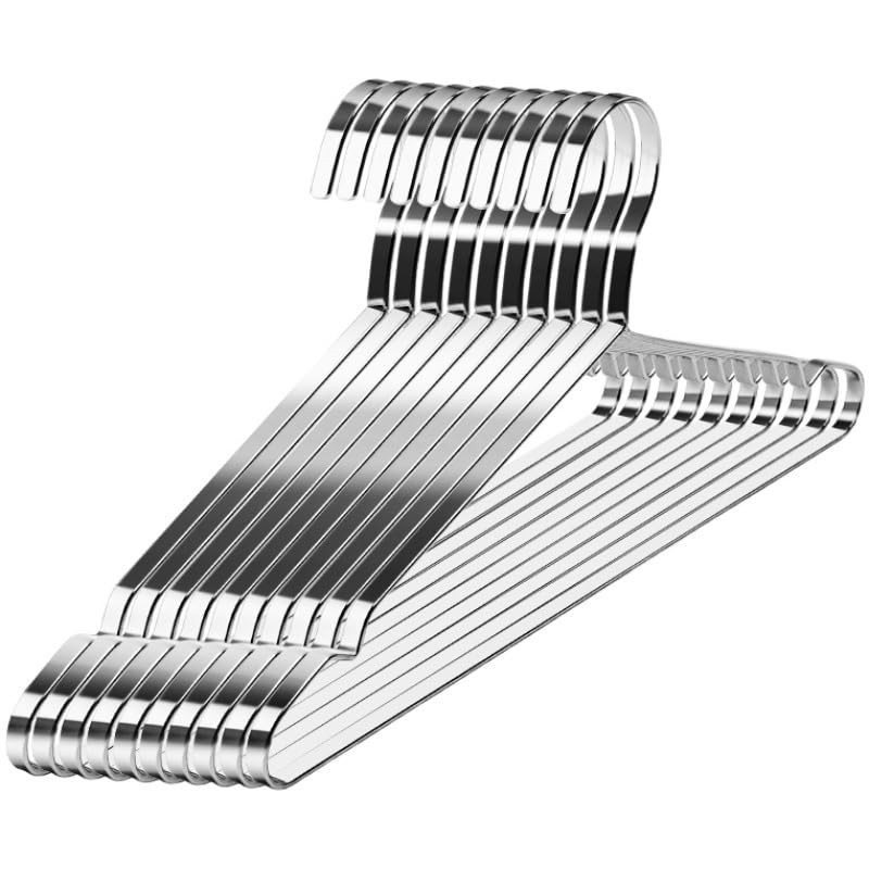 16.5 Inch 304 Stainless Steel Clothes Hangers Heavy Duty Metal 10 Pack
