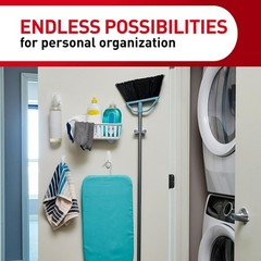 Command Broom & Mop Grippers, Damage-Free Wall Mount Organizer, 3-Pack, No-Tools