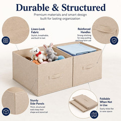 Extra Large Open Top Blanket Storage Baskets – 20x16x12 Closet Organizers