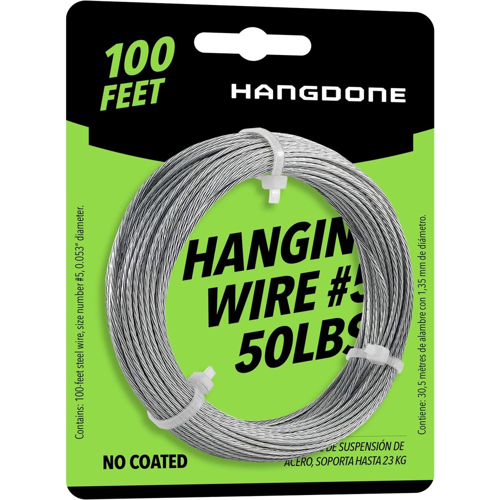 Picture Hanging Wire #5 50lbs 100-Feet Flexible Steel Wire 16 Gauge for Hang Up