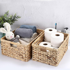 Natural Water Hyacinth Storage Basket with Handles – Stylish Home Organizer