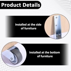 2 PCS Gate Caster Wheels Replacement, Sinking Door Bottom Pulley Directional