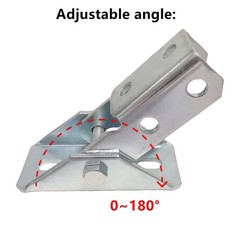 2 PCS Adjustable Brace Fitting 180 Degree Joint Bracket 1/2 Bolt 15/8 Channel