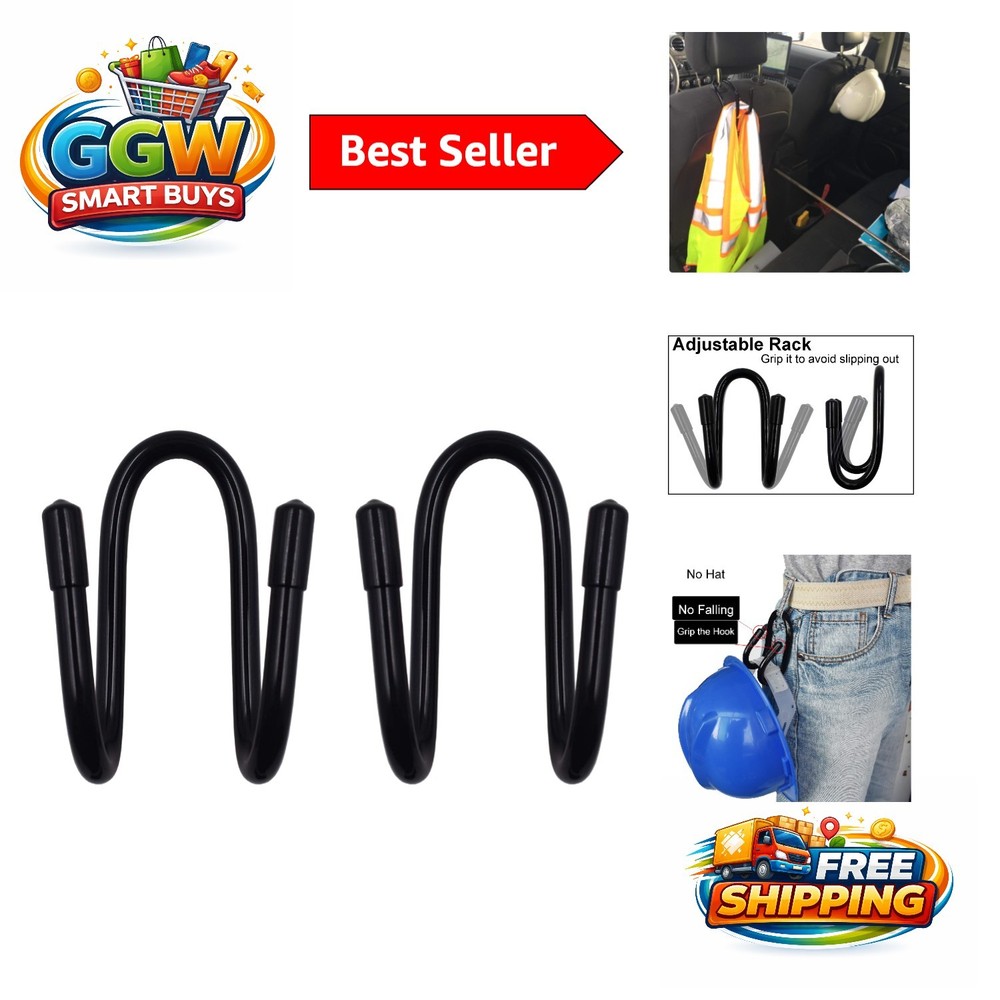 Two-Pack Over The Seat Hard Hat Hooks – Modern Design for Organized Travel