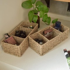 Wicker Toilet Basket Tank Topper, Toilet Paper Basket for Back of Toilet Tank To