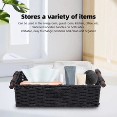 Handmade Paper Rope Storage Basket For Bathroom Decor