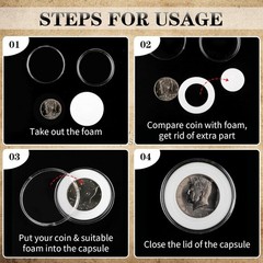 60pcs 41mm Clear Coin Capsules For Morgan Silver Dollar Half Dollar Coins USA