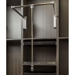 Soft-Close Wardrobe Lift Polished Chrome Expanding Heavy duty steel Tubing—