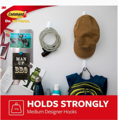 2 Boxes 3M Command 50 Medium Hooks & 50 Strips/Box Total 100 Hooks & 100 Strips