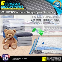 XXL Jumbo Vacuum Storage Bags Comforters Bedding Clothes Space Saver Hand Pump