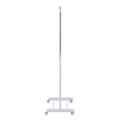 Clothing Rail Adjustable Height Wheels Rolling Garment Rack Metal Chrome, White