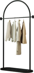 Chic Black Arched Garment Rack with Elegant Marble Base for Home or Boutique