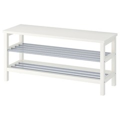 Bench with shoe storage, white, 42 1/2×13 3/8×19 5/8 “
