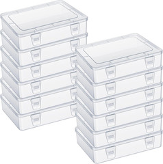 12 Pack Clear Stackable Storage Boxes with Lids – Ideal for Home & Office