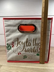 Relaxed Living (Set Of 2) Decorative Storage Bins 10.5×10.5×11 Christmas Holiday
