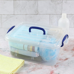 8L Clear Latching Storage Bins with Handle – 2-Pack Plastic Organizers