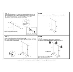 Heavy Clothes Hanger Adjustable Height Rolling Garment Rack Metal Chrome White