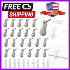 32Pcs White Down Wall Clips for Wire Shelving – Heavy Duty Plastic Loop Brack…