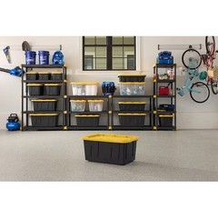 4 Pack 27 Gallon Project Source Commander Heavy Duty Stackable Storage