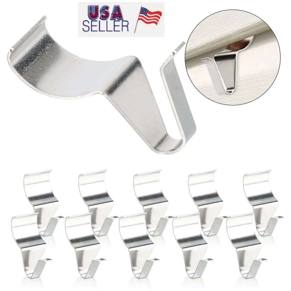 10 Pcs Vinyl Siding Hooks Heavy Duty Stainless Steel Low Profile No Hole Hanger