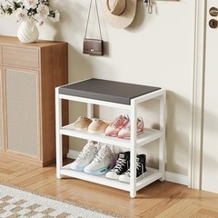 Comfortable Shoe Bench W/ Detachable Cushion Strong Storage Rack Entryway New