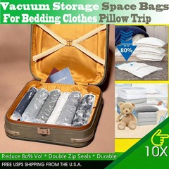 Vacuum Storage Seal Bags for Comforter Blanket Bedding Clothing Pillows of Trip