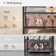 Shoe Rack Large Metal Organizer 8 Tier Storage Shelf for Garage Closet Entryw…