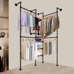 Wall Mounted Clothes Rack, Industrial Pipe Clothes Rack Multi-Purpose