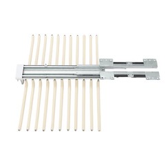 23.2*18.1*3.7in Beige Pull Out Trousers Rack 22 Arms Steel Pull Out Pants Rack