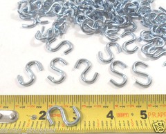 S HOOK 100 PC. 1″ INCH S HOOK LOT OF 100 STEEL S HOOKS S-HOOKS
