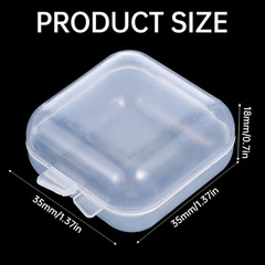 Small Plastic Ear Plug Cases, 10 Pack, Transparent Hinged Storage Box